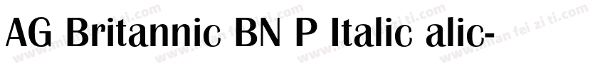 AG Britannic BN P Italic alic字体转换